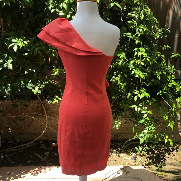 NWOT Jessica Simpson Orange One-Shoulder Dress 2 - Picture 2 of 6